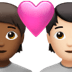 🧑🏾‍❤️‍🧑🏻 couple with heart: person, person, medium-dark skin tone, light skin tone display on Apple